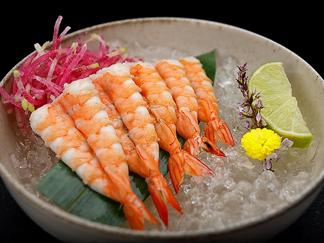 Sashimi with shrimp
