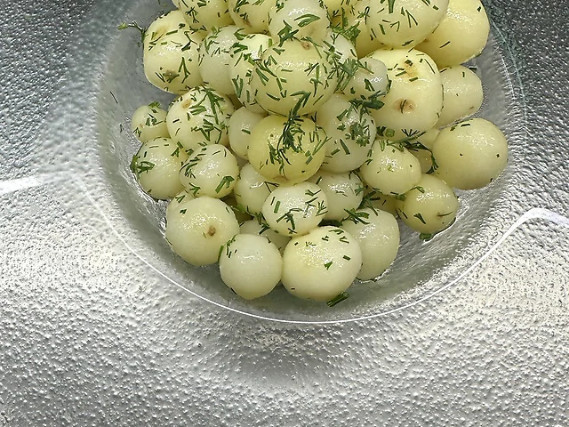 Boiled new potatoes