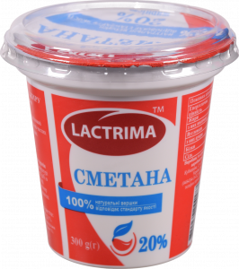 Сметана Lactrima 20 300 г стак.