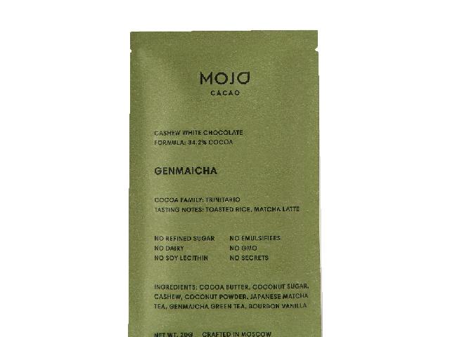 Шоколад кешью с зелёным чаем Genmaicha Mojo Cacao