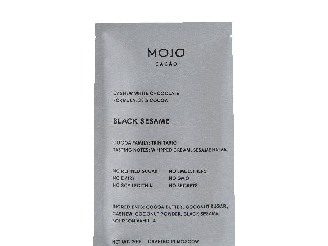Шоколад кешью Black Sesame, с чёрным кунжутом Mojo Cacao