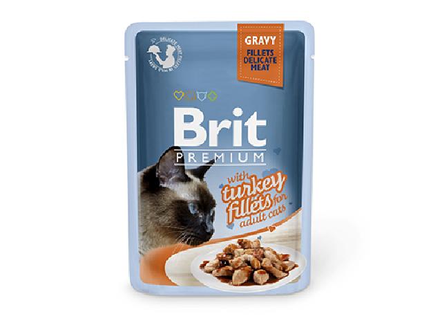 Brit Premium Cat pouch with turkey, філе індички в соусі, 85g