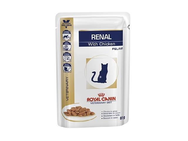 Royal Canin CatVetDiet RENAL Chicken CAT, дієтичний пауч для кішок при захворюваннях нирок, курка, 85гр
