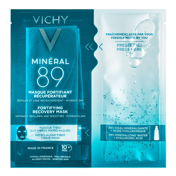 ВИШИ Мінерал 89, Зміцнююча тканинна маска 89 для відновлення шкіри обличчя, 29 мл