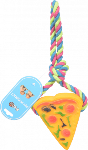 Іграшка для тварин піца на мотузці, ПВХ+бавовняна пряжа, арт. XY1659171 И265