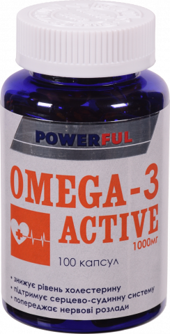 Добавка дієтична Powerful Omega-3 Актив 1000 мг 100 капс.