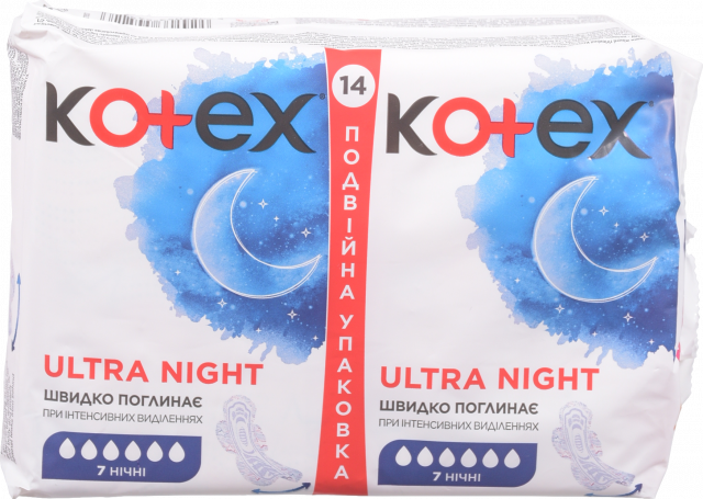 Прокладки Kotex 14 шт. Ultra Night Duo
