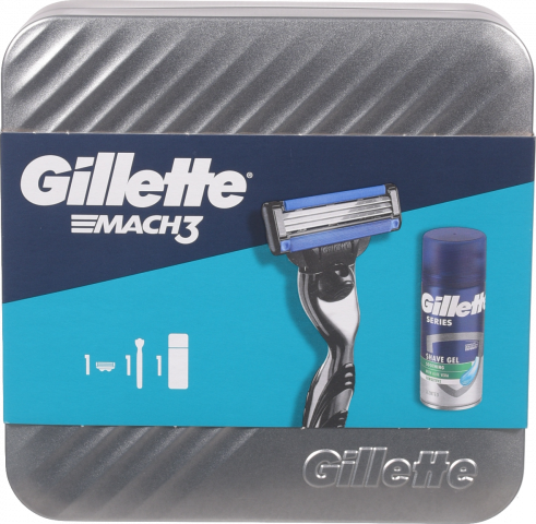 Набір подар. Gillette Mach3 Станок 1 касета+Гель д/гоління Series