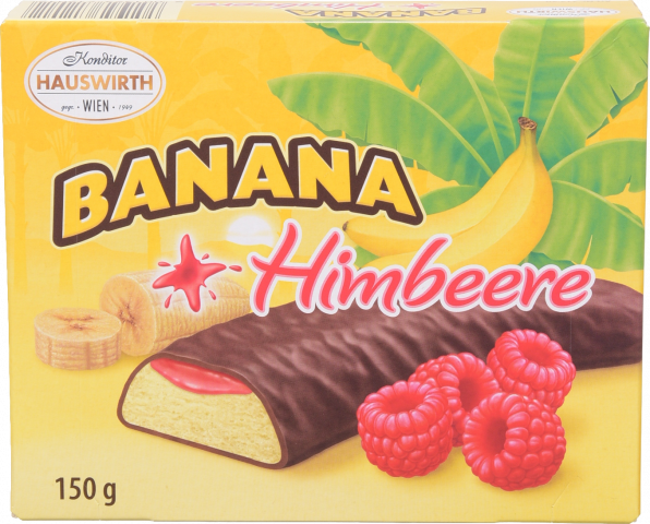 Цукерки Hauswirth 150 г Бананове суфле в шоколаді з малиною