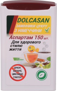 Замінник цукру Dolcasan 150 г таб. на основі Ацесульфаму К та Аспартаму