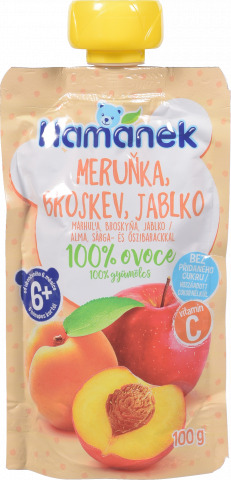 Пюре Hamanek 100 г яблуко з персиком та абрикосом