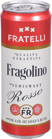 Вино ігристе Фрателлі Россо 0,33 л з/б н/сол. червон. 6-6,9