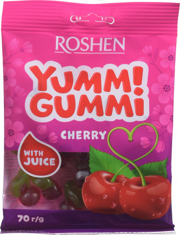 Жувальні цукерки Рошен 70 г Yummi Gummi Cherry