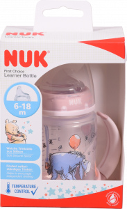 Пляшка Nuk Disney з руч. пл. 150 мл насадка сил. рожевий Віслюк