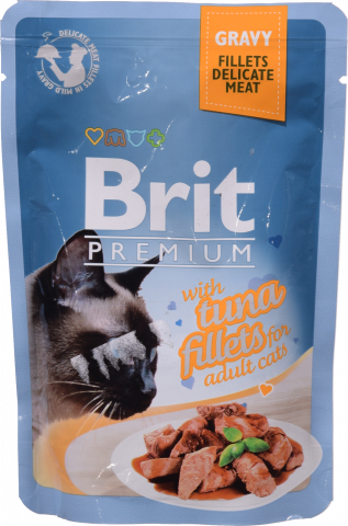 Корм д/котів Brit Premium Cat 85 г пауч філе тунця в соусі 111252/548