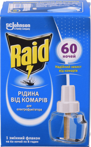 Рідина Raid 60 ночей проти комарів д/фумігатора