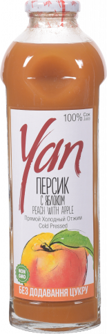 Сік Yan 0,93 л Персиковий з додав. яблучного соку б/цукру