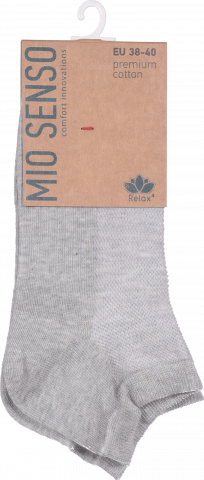 Шкарпетки жін. MioSenso Relax4 короткі сітка C513R меланж св.сірий, р.38-40