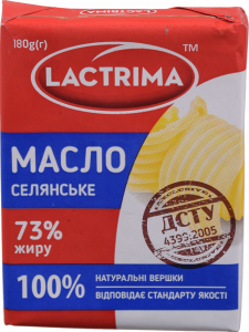Масло Lactrima 73 180/200 г Селянське
