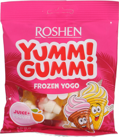 Жувальні Цукерки Рошен 70/100 г Yummi Gummi Frozen Yogo
