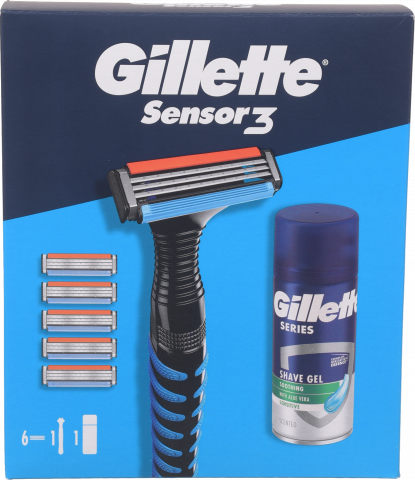 Набір подар. Gillette Mach3 Станок 6 касет+Гель д/гоління Series