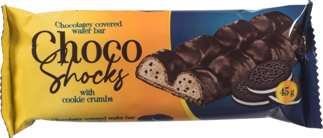 Вафлі Choco-shocks 45 г з крихтою печива