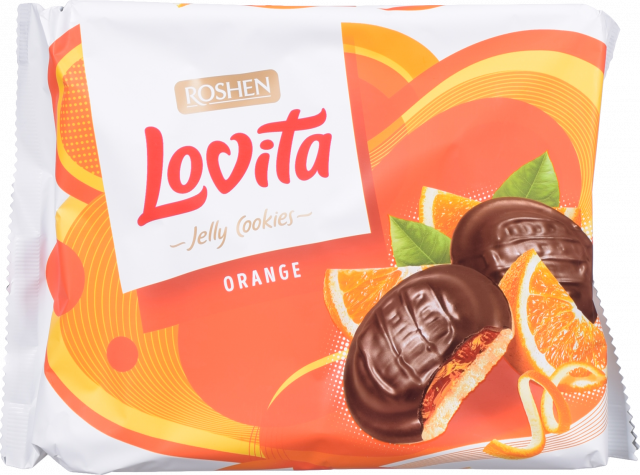 Печ Рошен 420 г Lovita Jelly Cookies з желейною начин. зі смаком апельсину