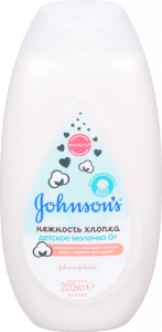 Молочко Johnson`s 200 мл дит. д/обличчя та тіла ніжність бавовни