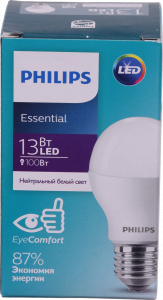 Лампа LED Philips звичайна біла 13 Вт E27