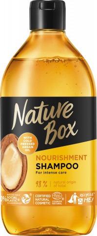 Шампунь Nature Box 385 мл Арган д/слабкого волосся