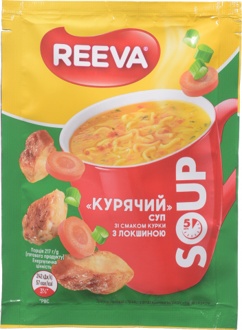 Суп Reeva 17 г пак. зі смаком курки з локшиною