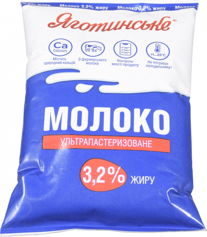 Молоко Яготинське 3,2 900 мл т/ф