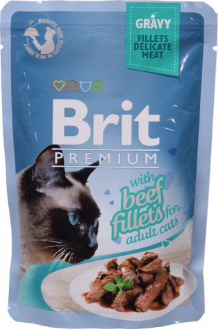 Корм д/котів Brit Premium Cat 85 г пауч філе яловичини в соусі 111253/555