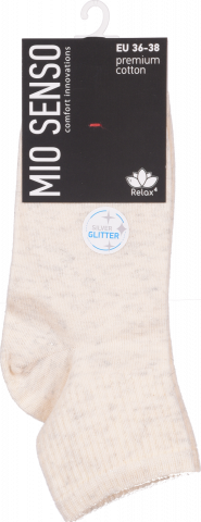 Шкарпетки жін. MioSenso Relax4 C531R Gliter silver-on-ecru 36-38