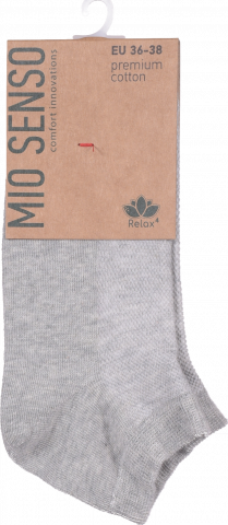 Шкарпетки жін. MioSenso Relax4 короткі сітка C513R меланж св.сірий, р.36-38