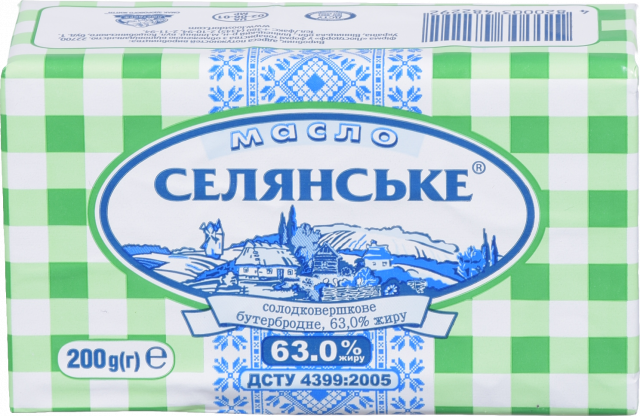 Масло Селянське 63 180/200 г Бутербродне