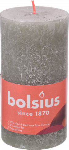 Свіча Bolsius 130/68 рустік Свіжий оливковий, арт. 103668790370