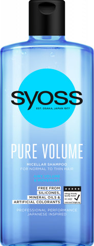 Шампунь Syoss 440/500 мл Pure Volume д/нормального тонкого волосся