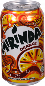 Вода Мірінда 0,33 л з/б Оранж