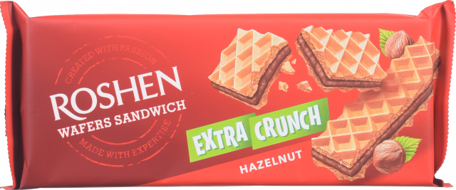 Вафлі Рошен 142 г Wafers Sandwich Crunch горіх