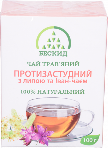 Чай Beskid 100 г травяний Протизастудний з липою та Іван-чаєм