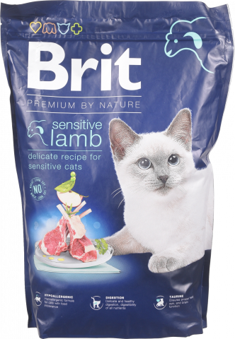 Корм д/котів Brit Premium by Nature 1,5 кг з чутливим травленням з ягням