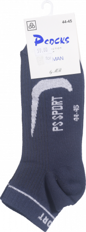 Шкарпетки чол. PSocks Комфорт спорт р.44-45 лого N тем.сині