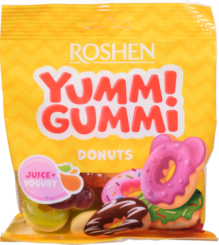 Жувальні Цукерки Рошен 70/100 г Yummi Gummi Donuts