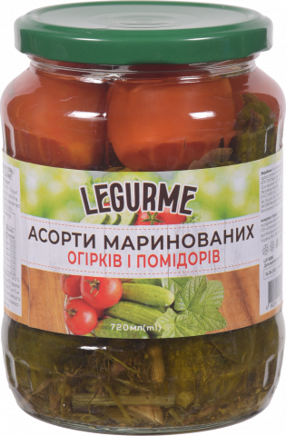 Конс Асорті Legurme 680 г з огірків та томатів марин.