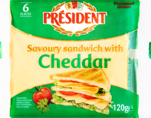 Сыр плавленый Чеддар Президент, 120 г