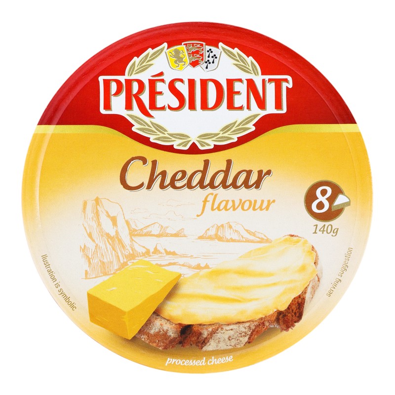 Сыр плавленый 35% Чеддар Президент, 140 г