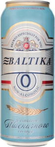 Пиво безалкогольное нефильтрованное пшеничное Балтика 0, 0.5 л ж/б