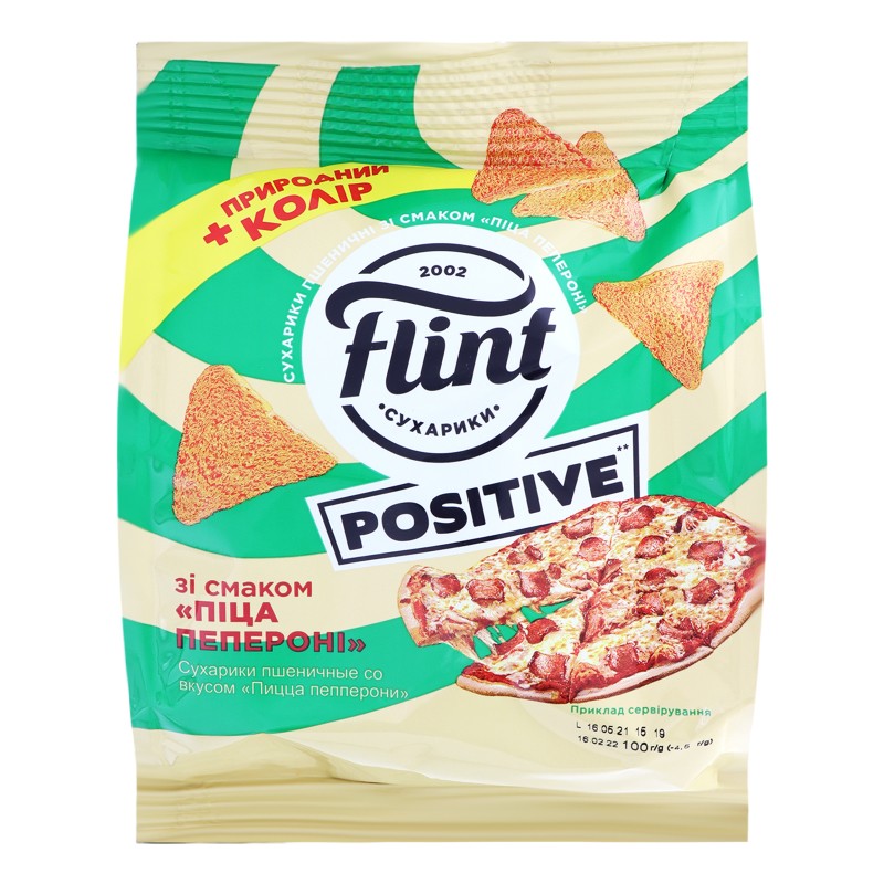 Сухарики пшеничные Пицца пепперони Positive Флинт, 90г