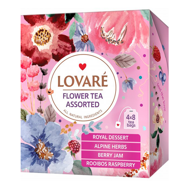 Чай цветочный пакетированный Ассорти Lovare, 1.5г*32 пак.